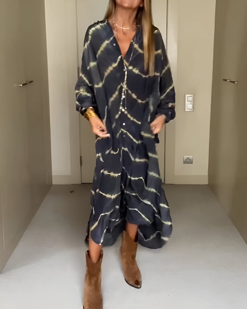 Julia™ | Bohemian maxijurk met strepen