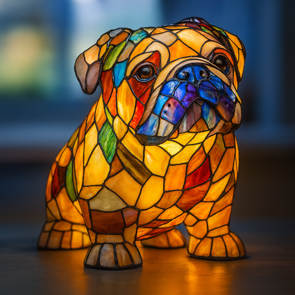 Sam – Magische hondenlamp van gekleurd glas