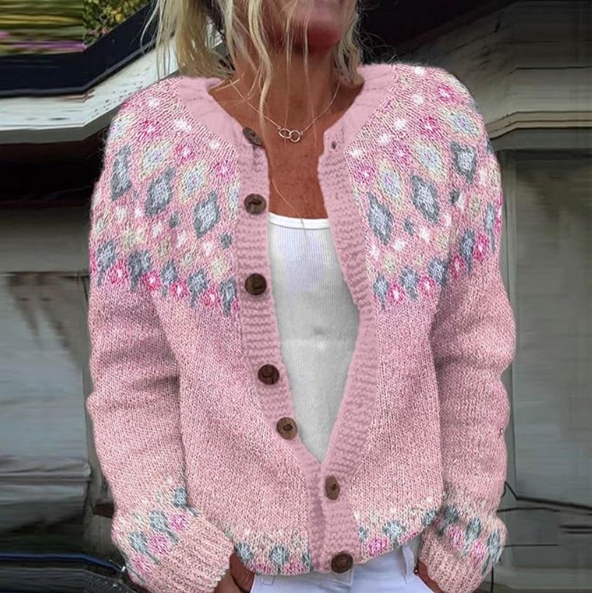 Sophie™ | Roze vest met print