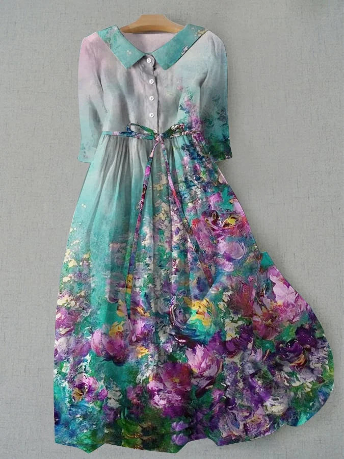 Lia™ | Damesjurk met bloemenprint en strikceintuur