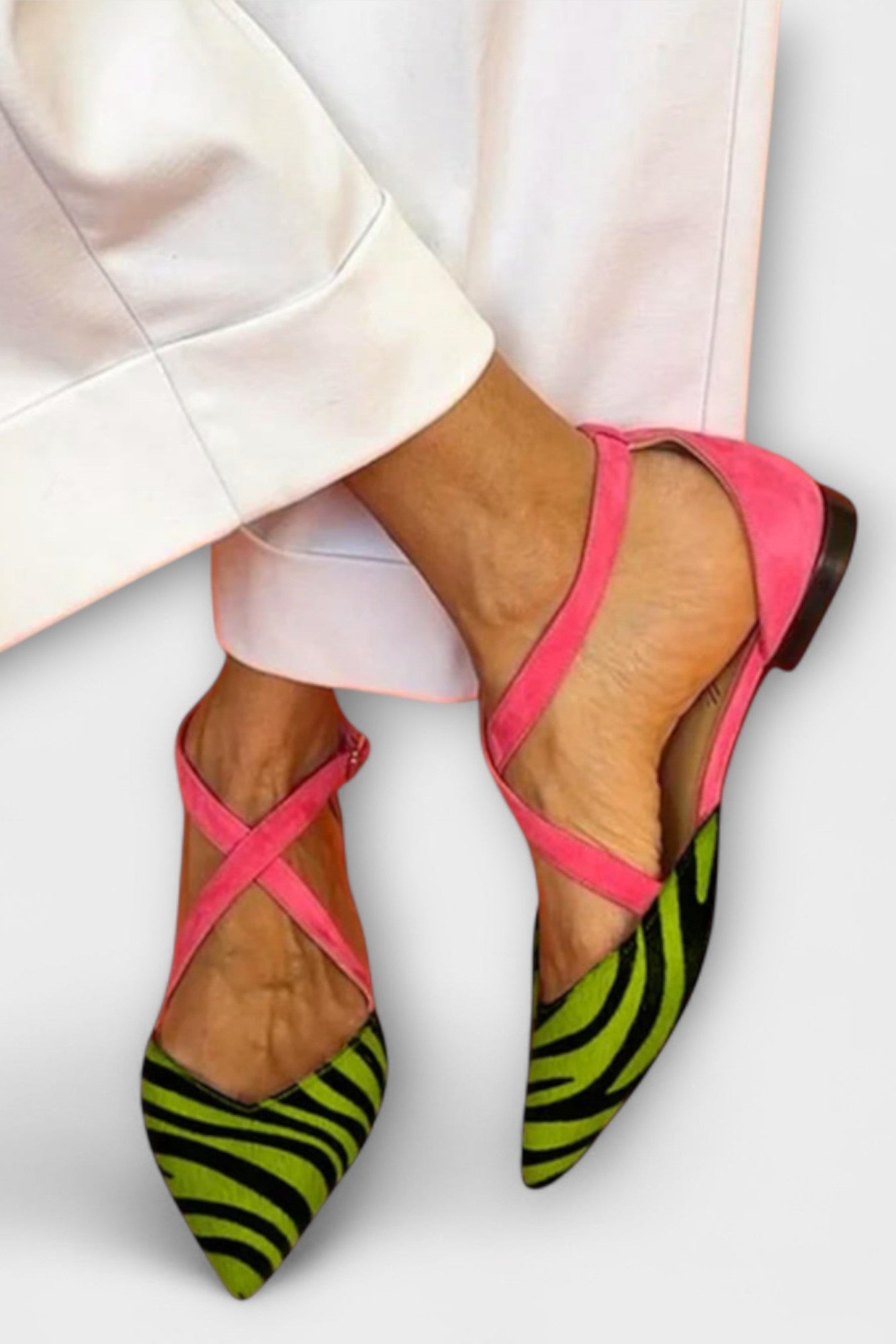 Femke™ | Ballerina’s met Zebraprint en Gekruiste Bandjes