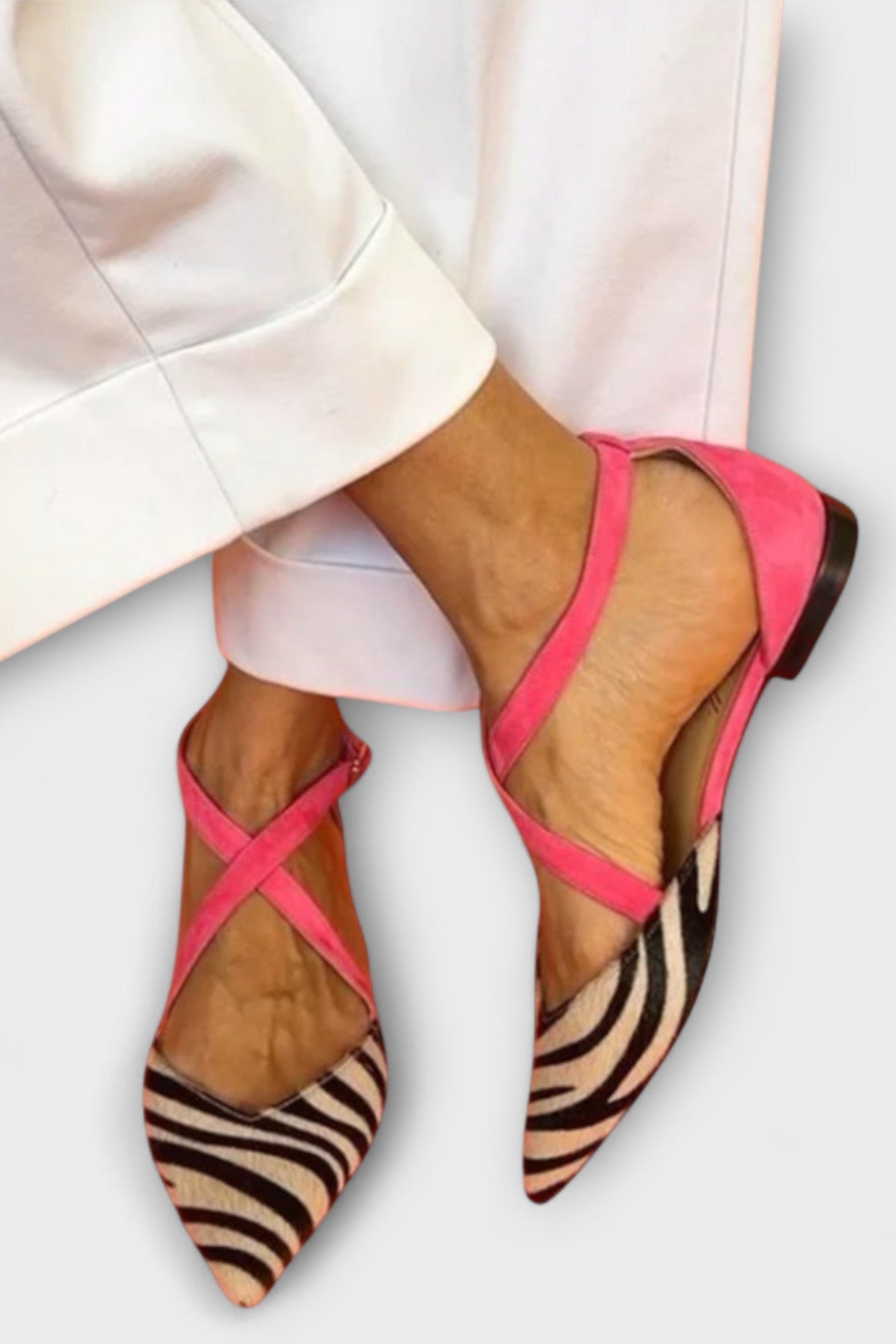 Femke™ | Ballerina’s met Zebraprint en Gekruiste Bandjes