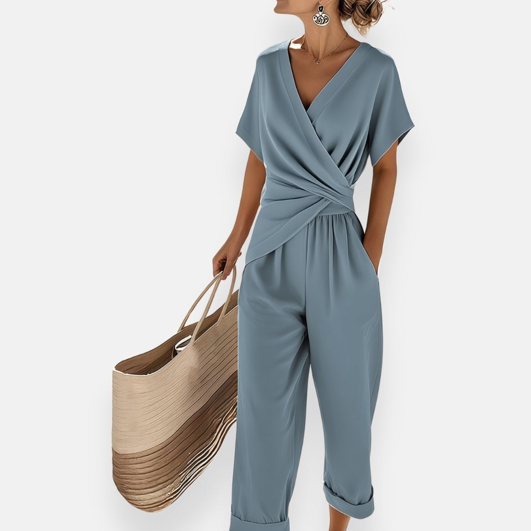 Lyra™ | Jumpsuit met gedrapeerde strik