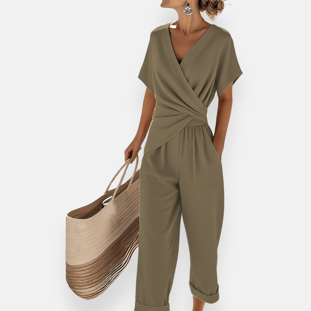 Lyra™ | Jumpsuit met gedrapeerde strik
