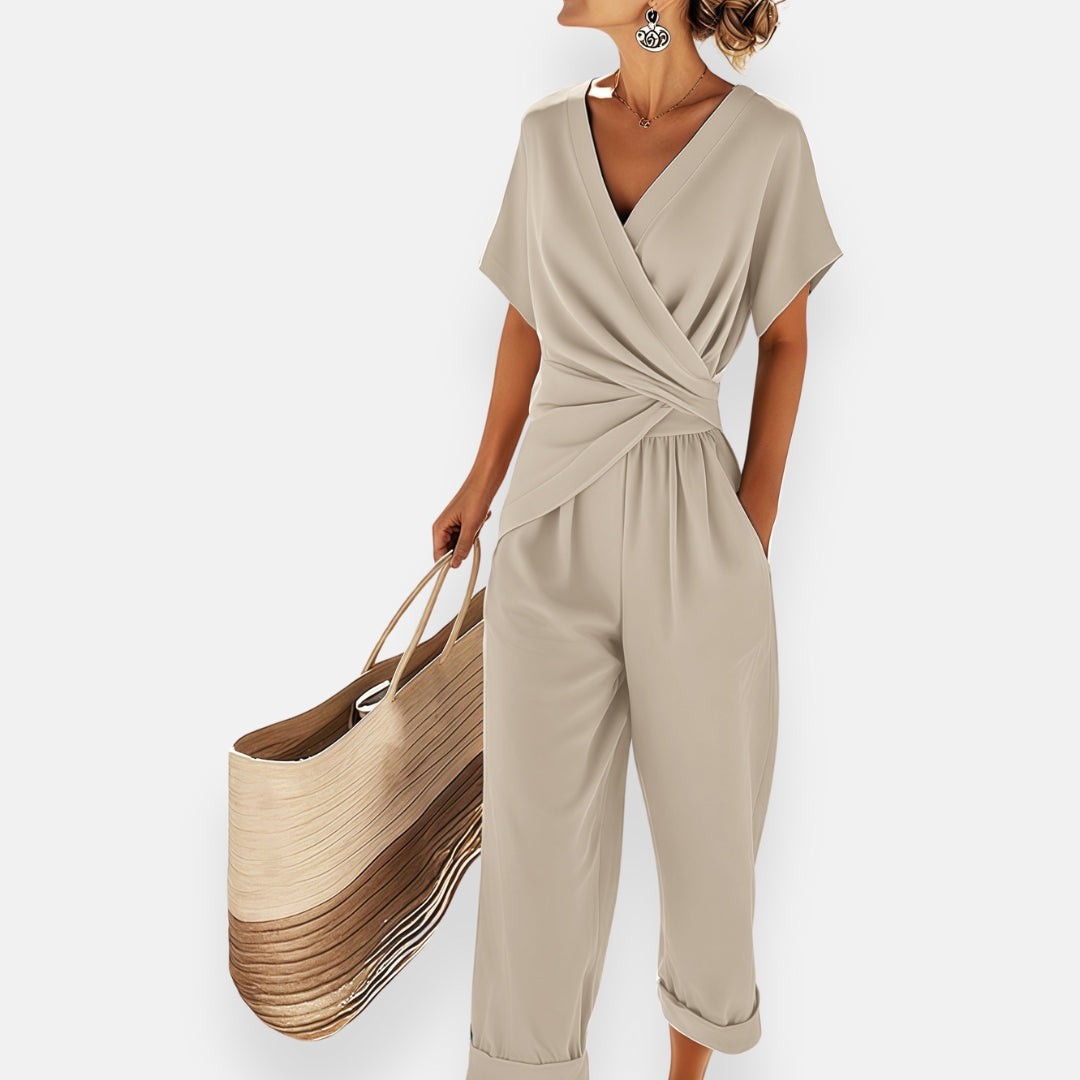 Lyra™ | Jumpsuit met gedrapeerde strik