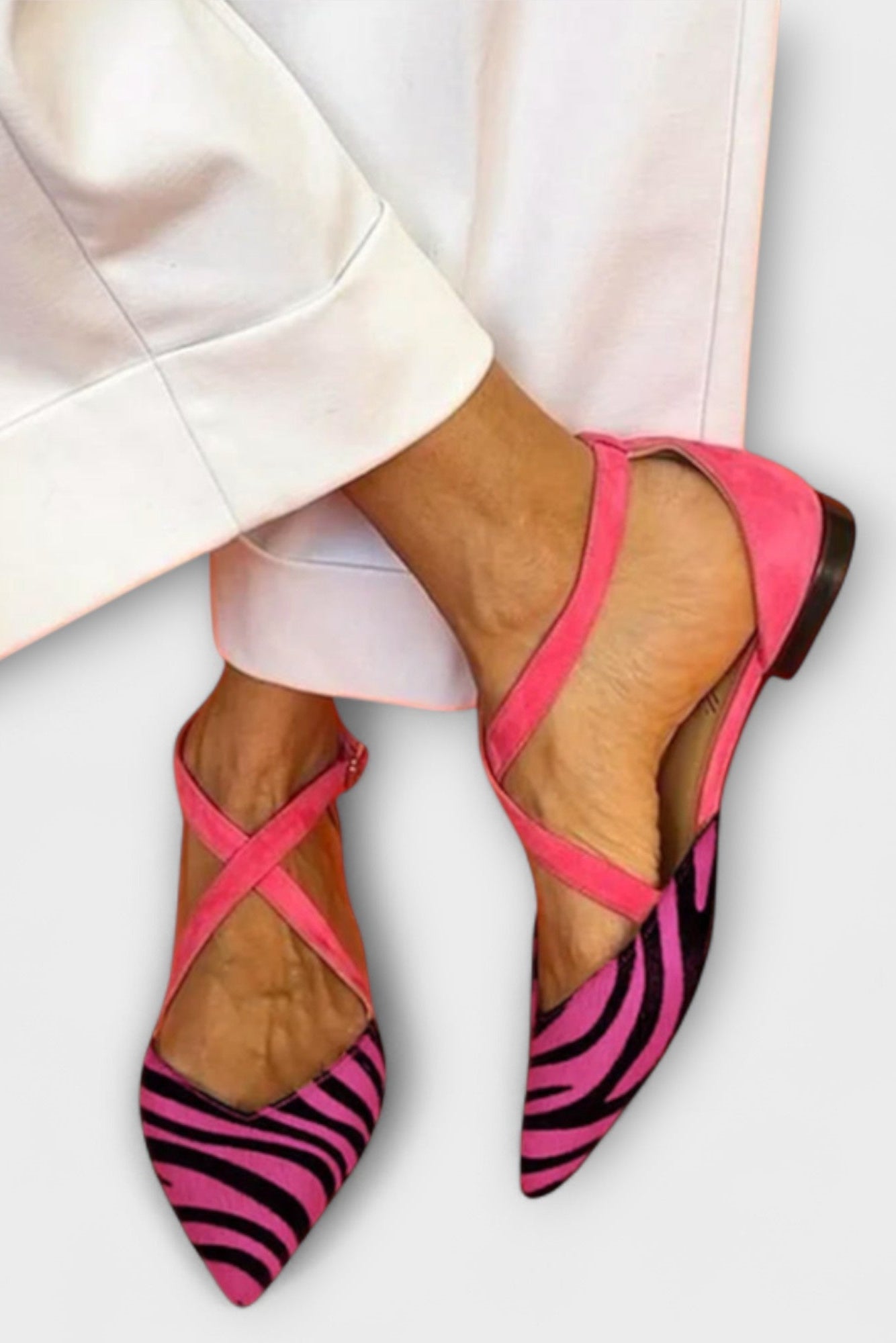 Femke™ | Ballerina’s met Zebraprint en Gekruiste Bandjes