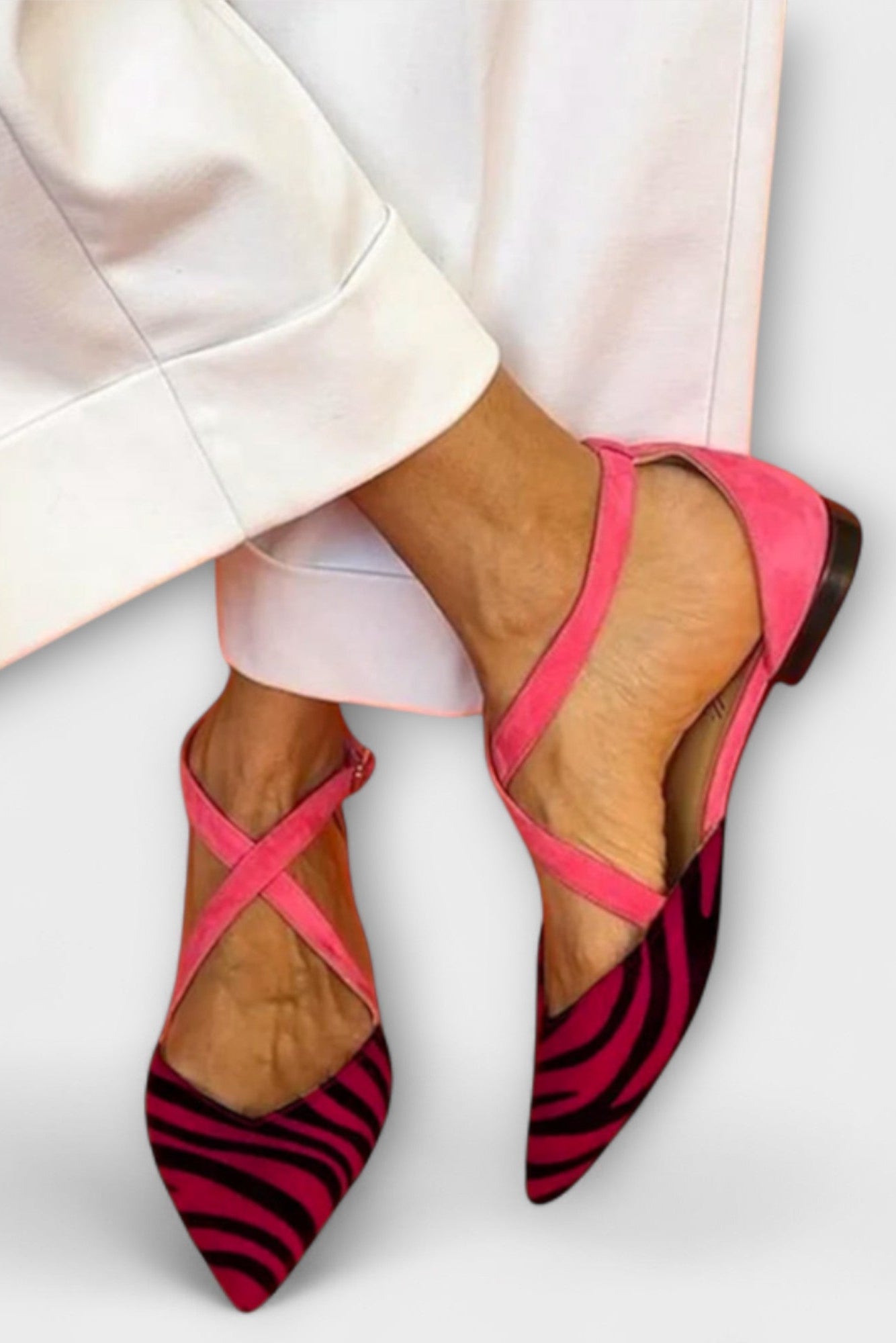 Femke™ | Ballerina’s met Zebraprint en Gekruiste Bandjes
