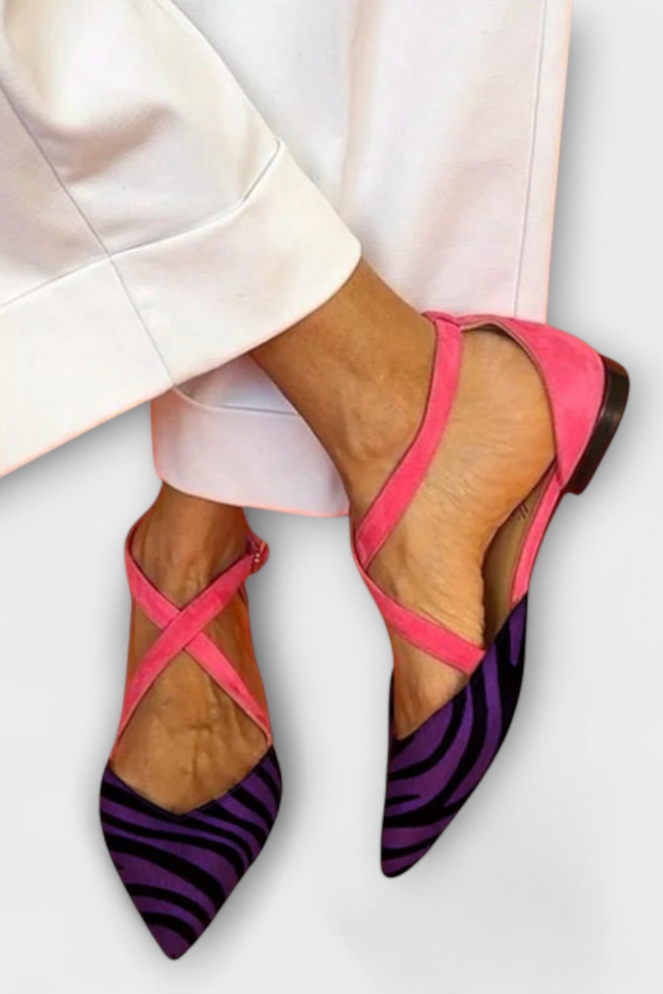 Femke™ | Ballerina’s met Zebraprint en Gekruiste Bandjes