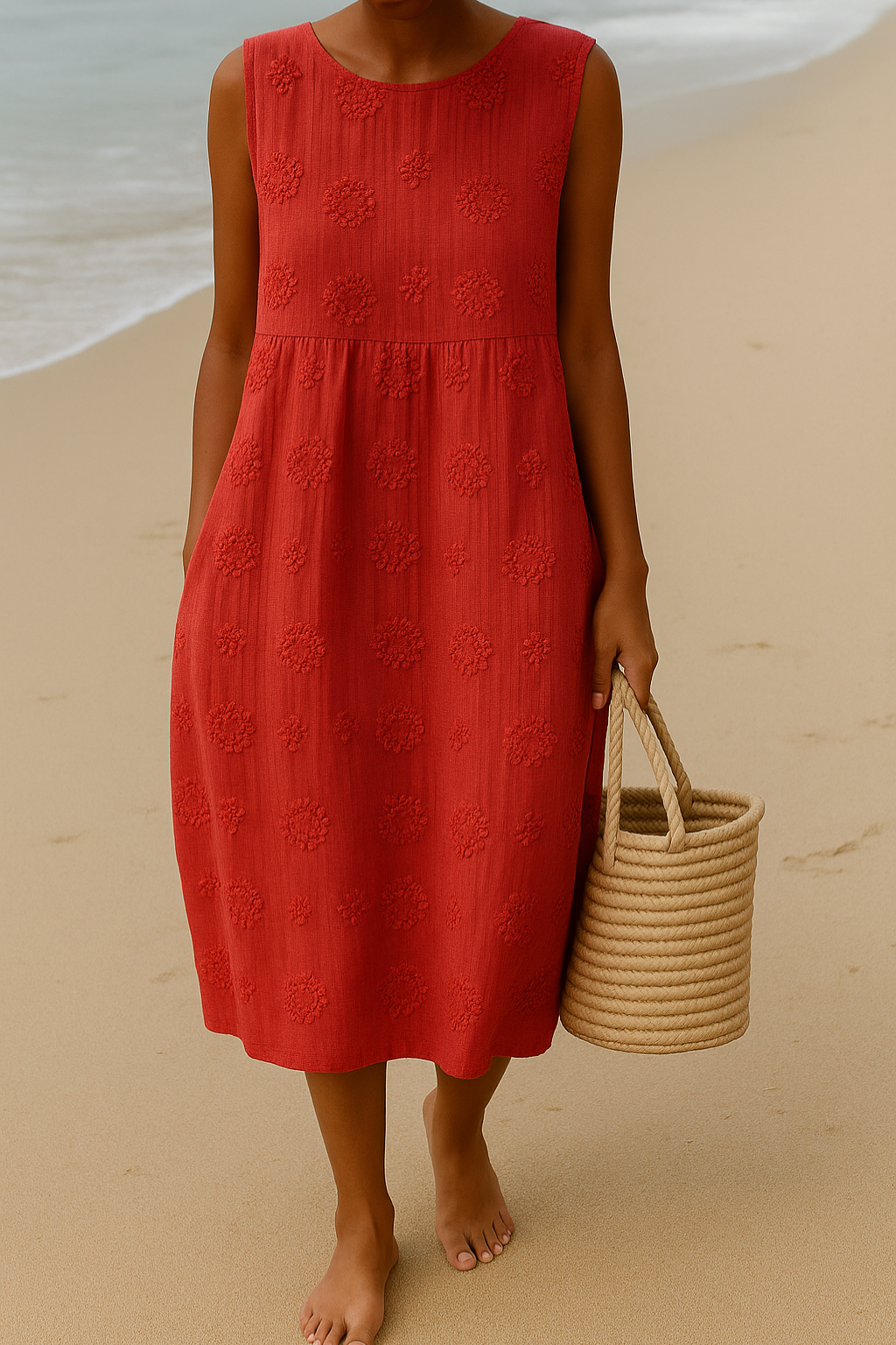 Elodie™ | Mouwloze Geborduurde Jurk