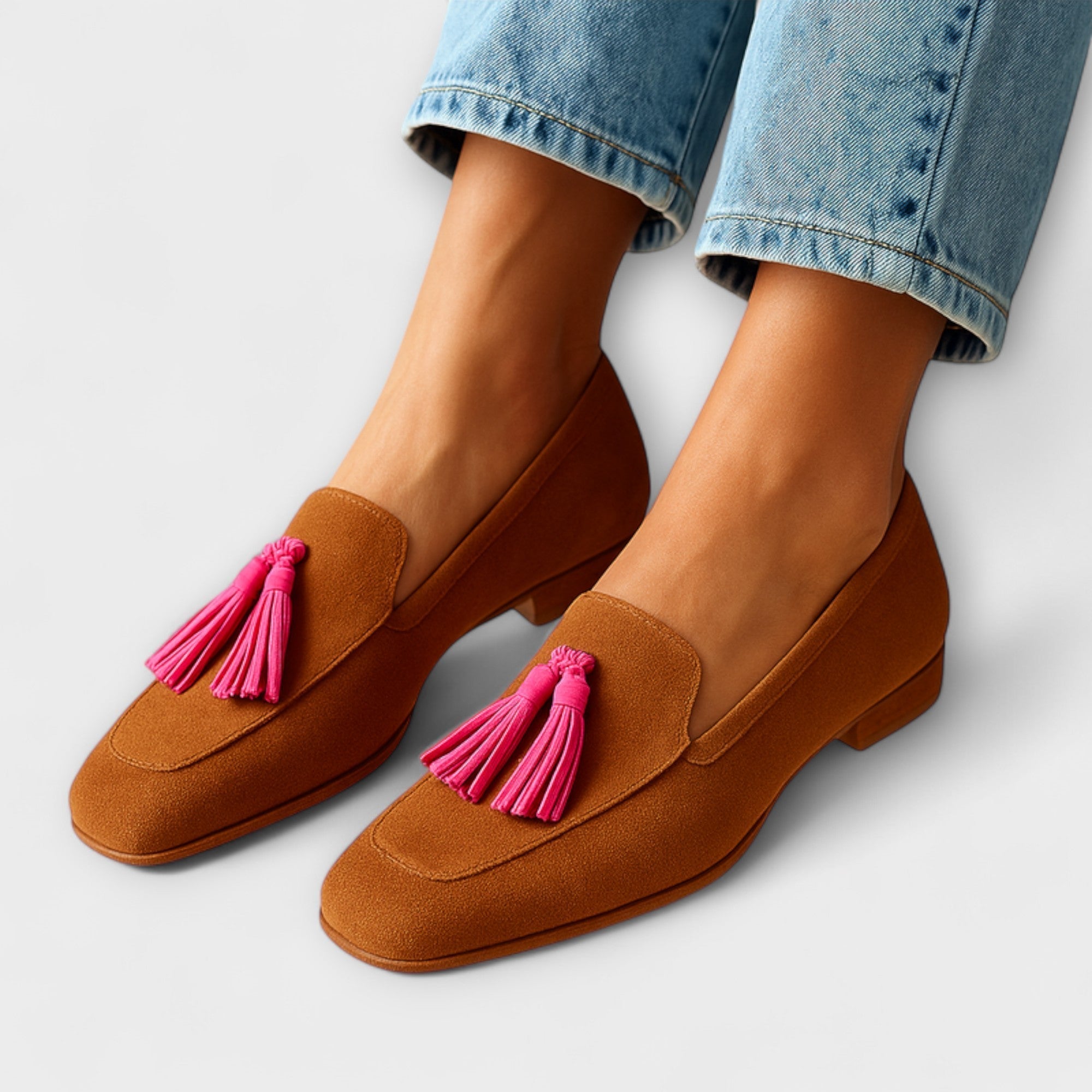 Renate™ | Suède Mocassins met Sierlijke Franjes