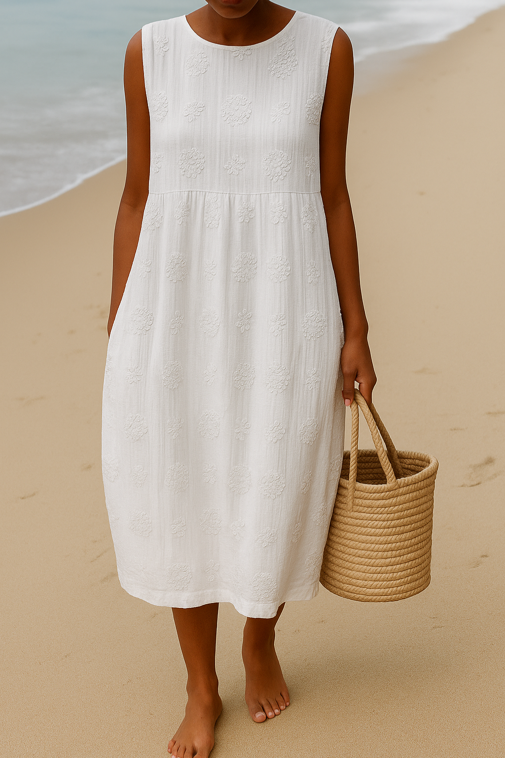 Elodie™ | Mouwloze Geborduurde Jurk