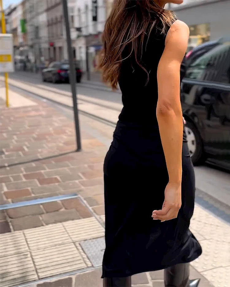 Vela™ | Lange mouwloze jurk