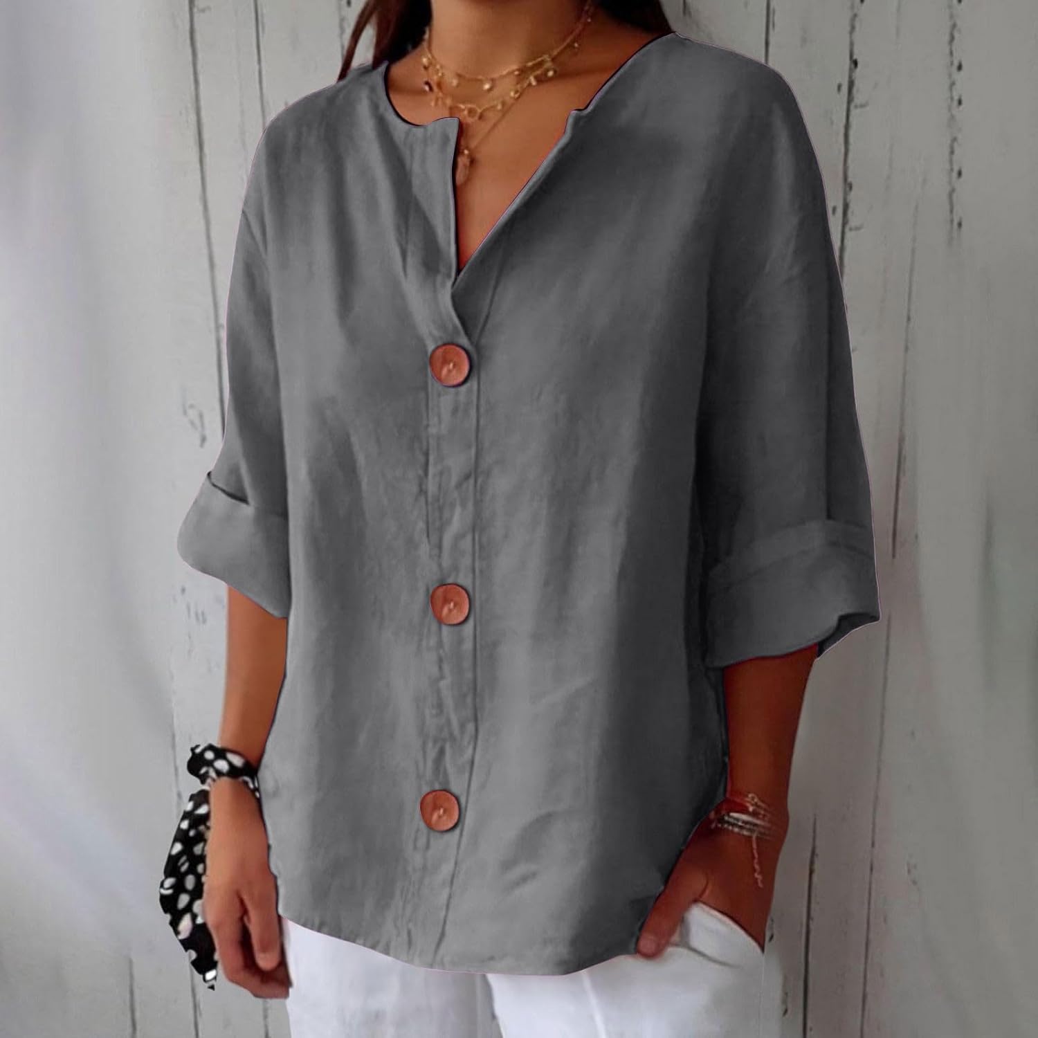 Clara™ | Vrijetijds linnen blouse