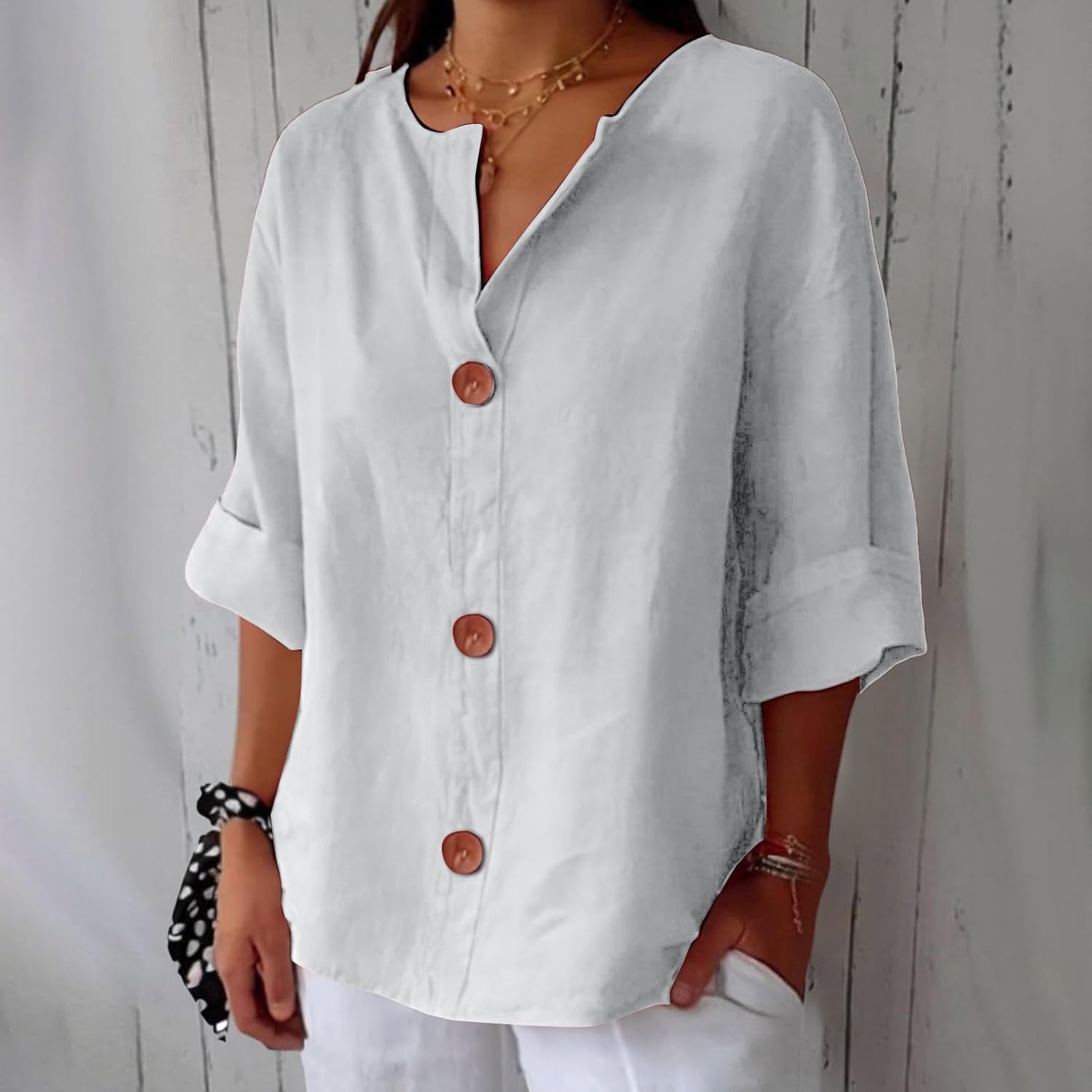 Clara™ | Vrijetijds linnen blouse