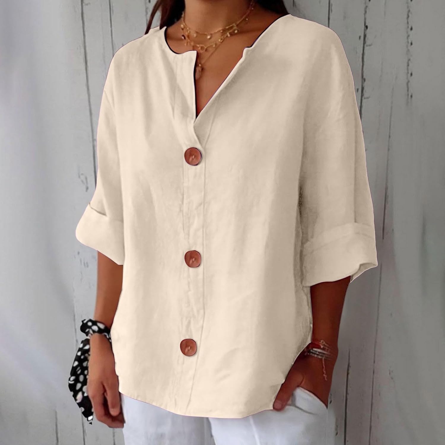 Clara™ | Vrijetijds linnen blouse