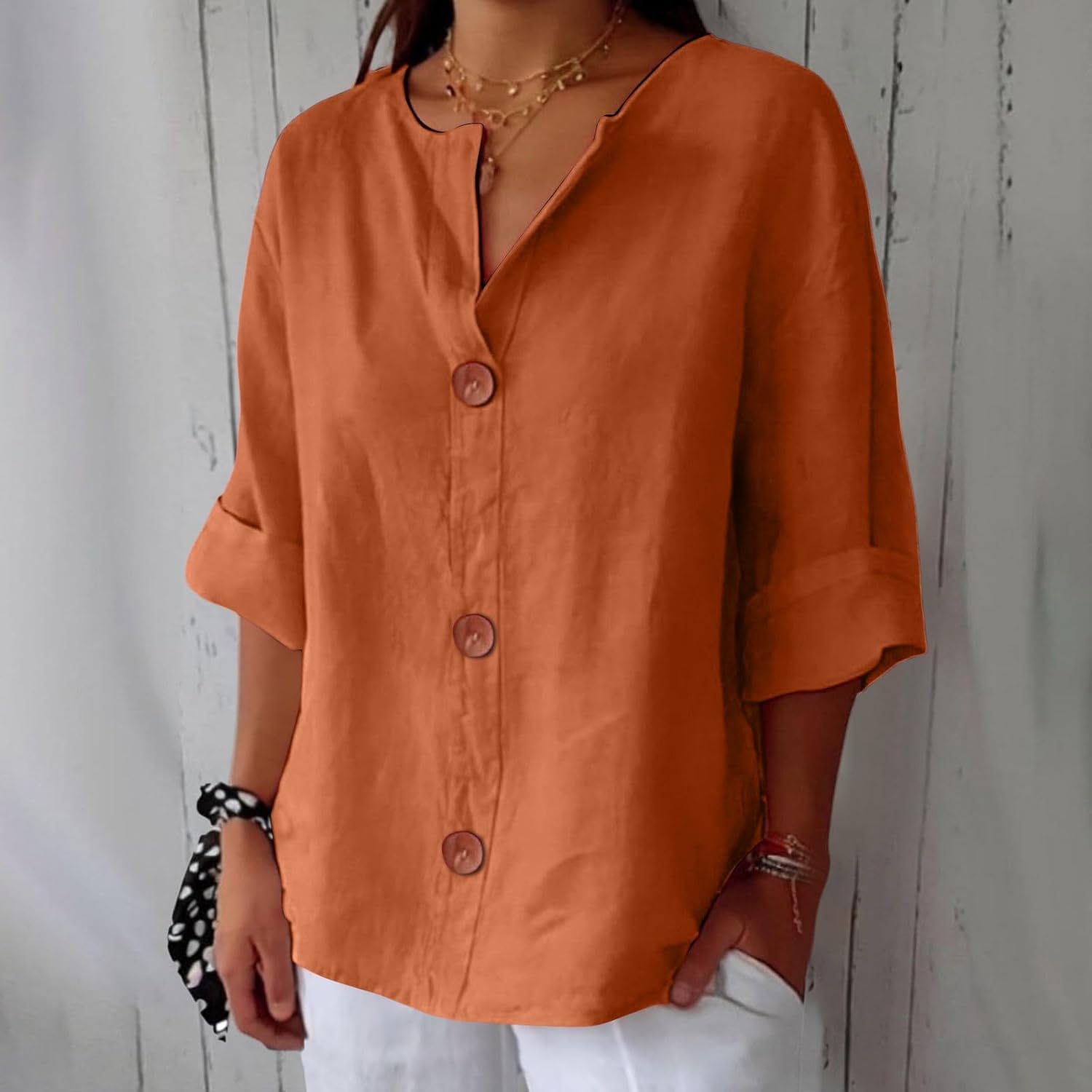 Clara™ | Vrijetijds linnen blouse