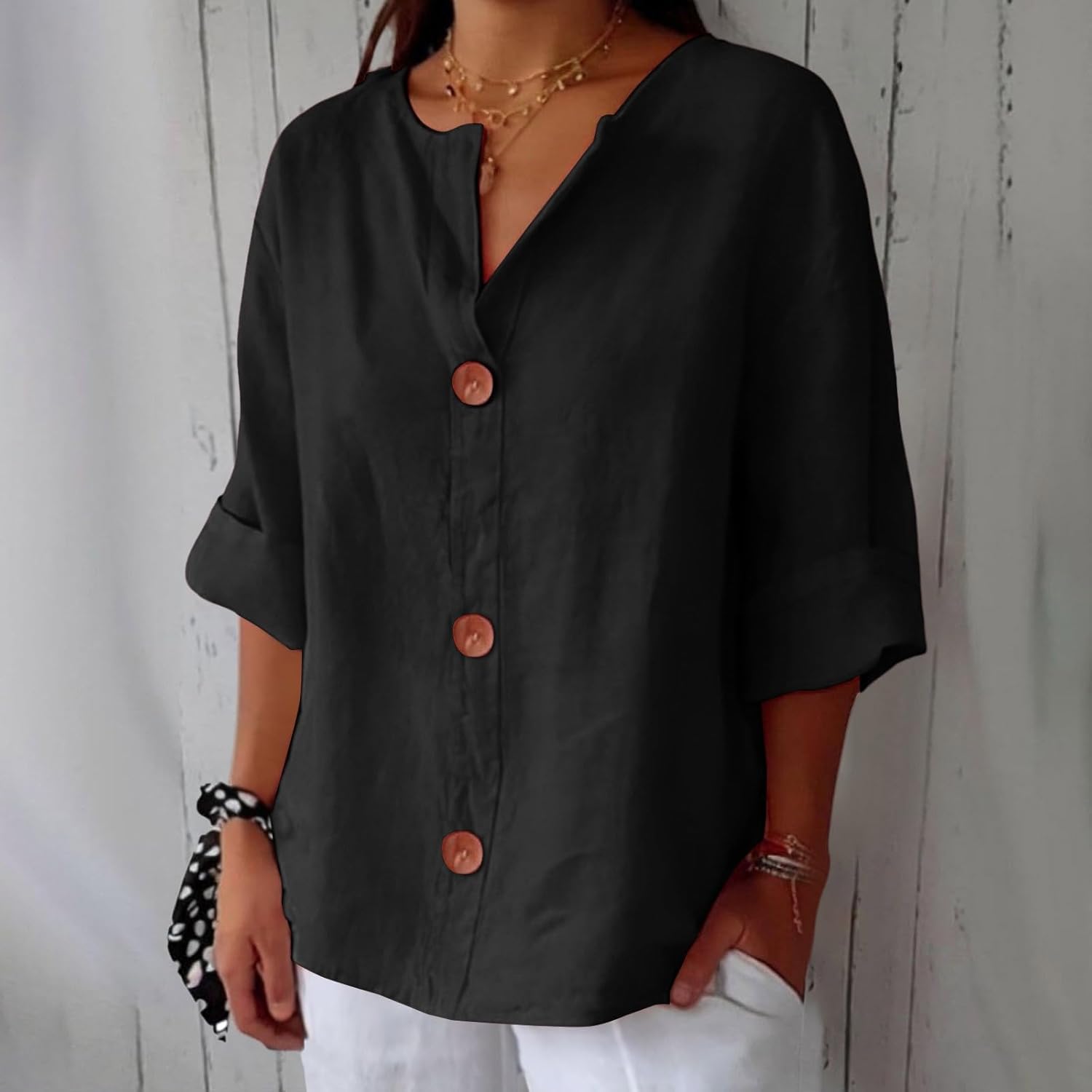 Clara™ | Vrijetijds linnen blouse