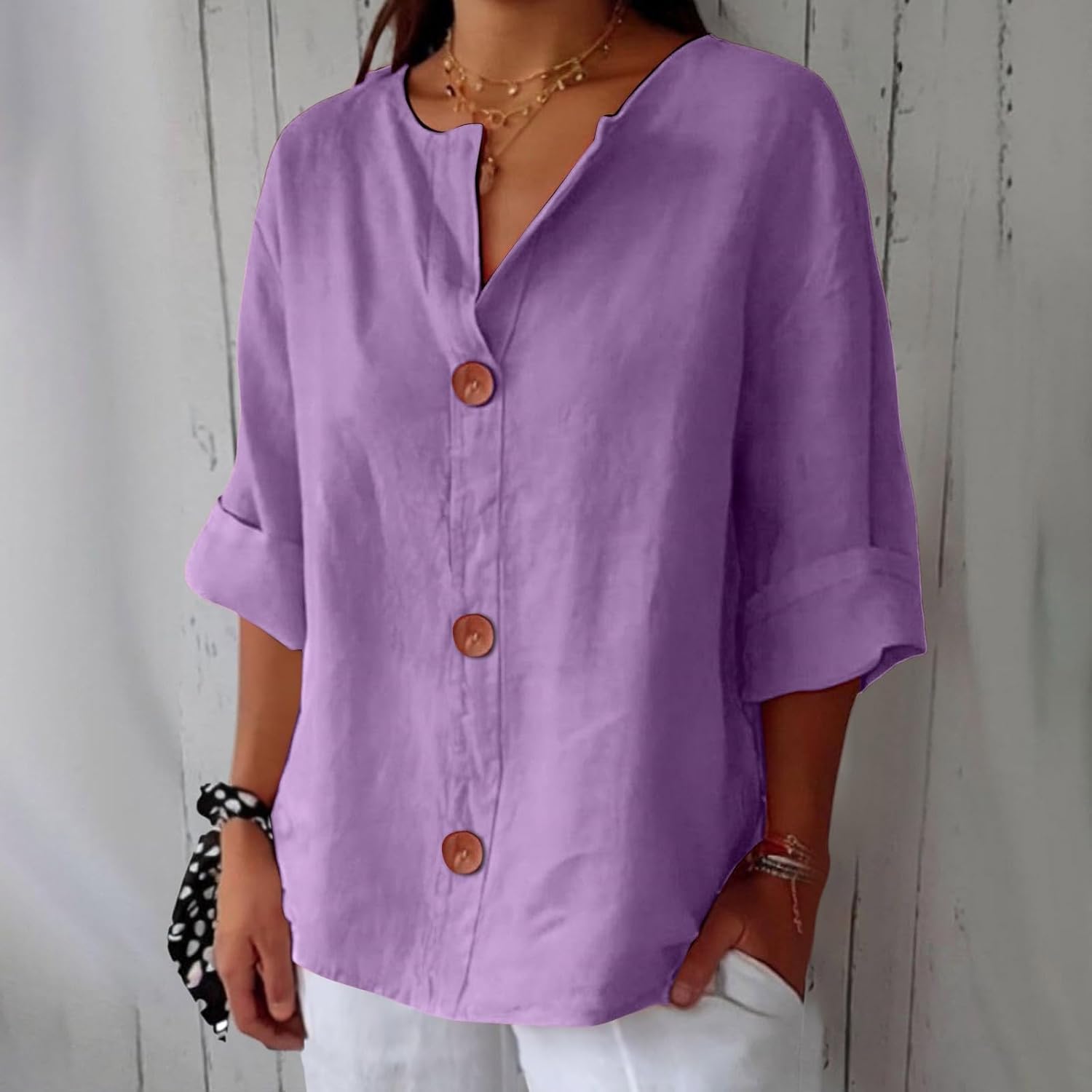 Clara™ | Vrijetijds linnen blouse