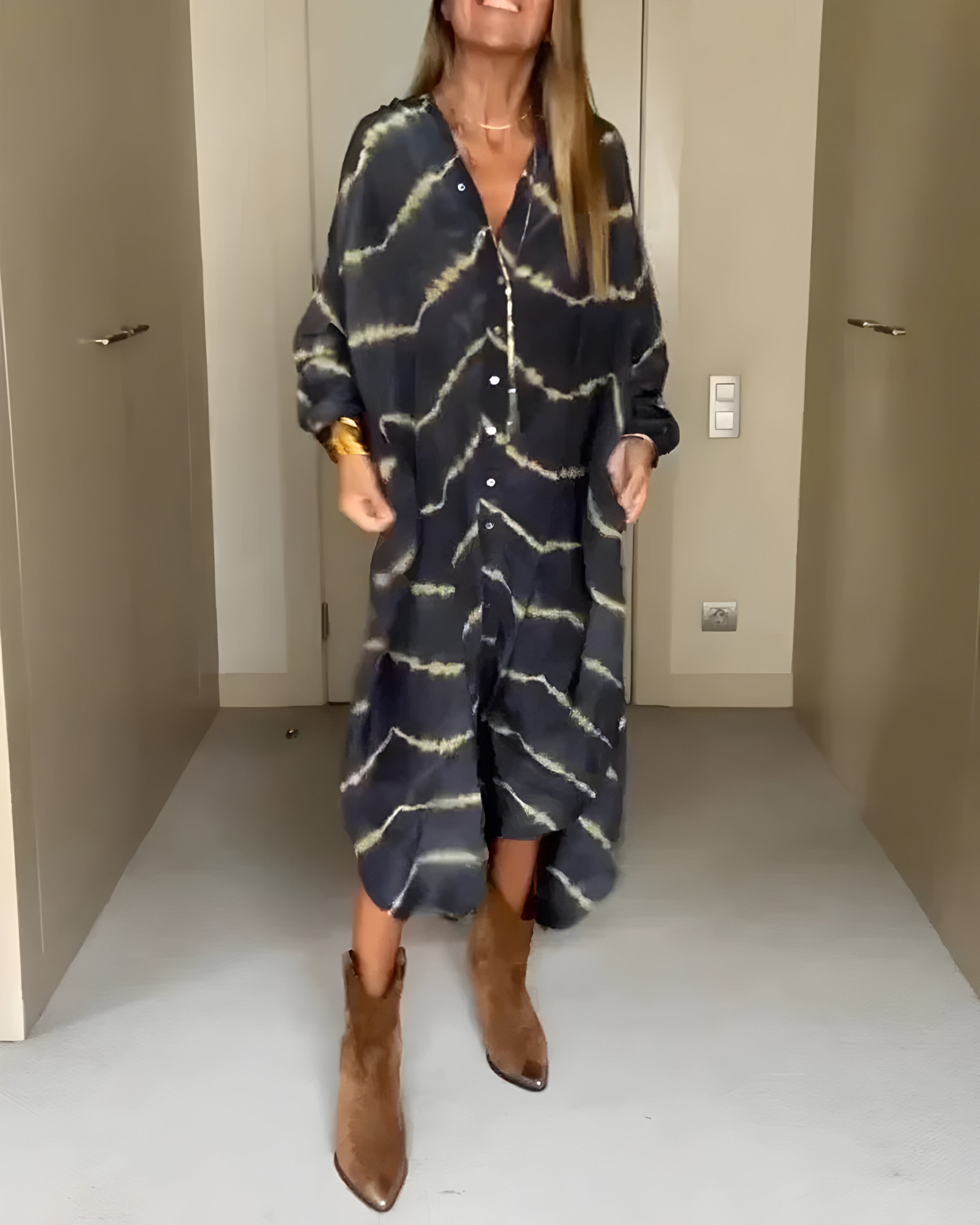 Julia™ | Bohemian maxijurk met strepen