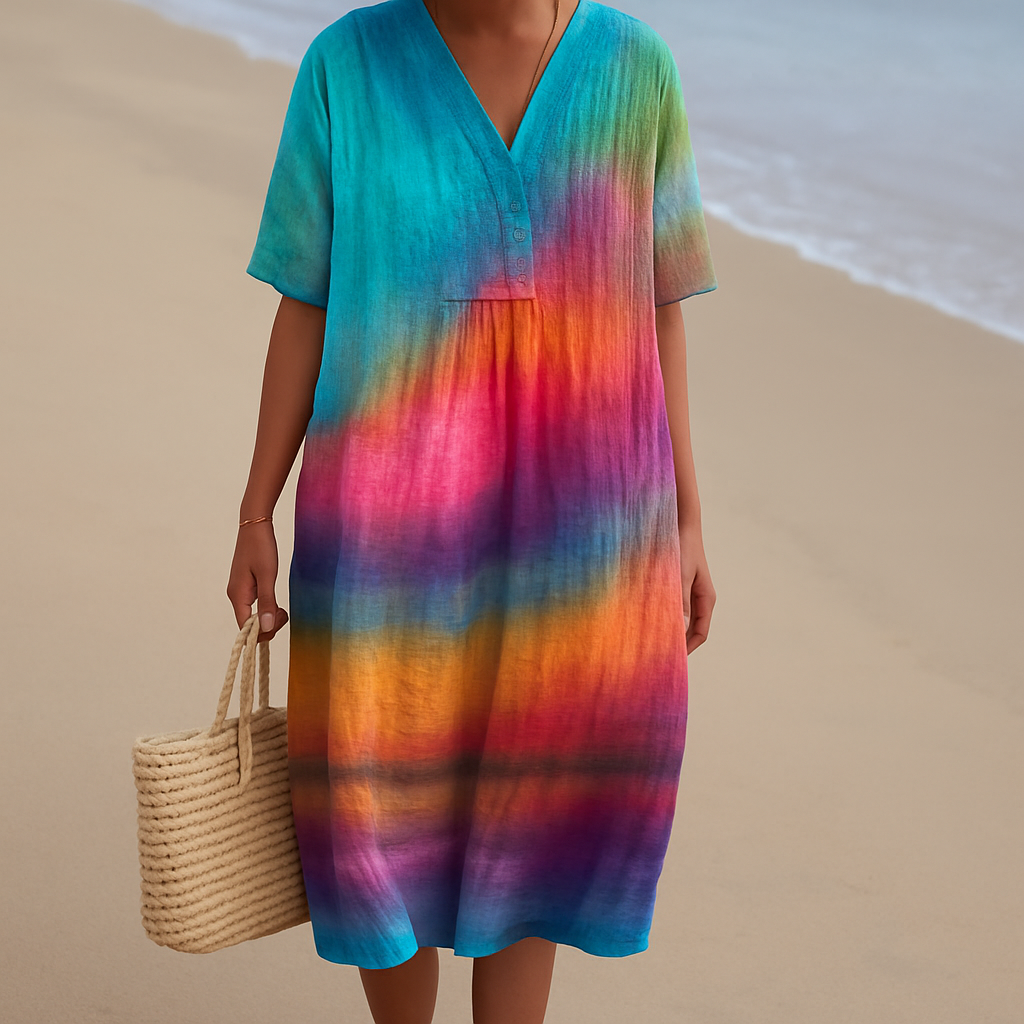 Sara™ | Tie-dye zonsondergang jurk