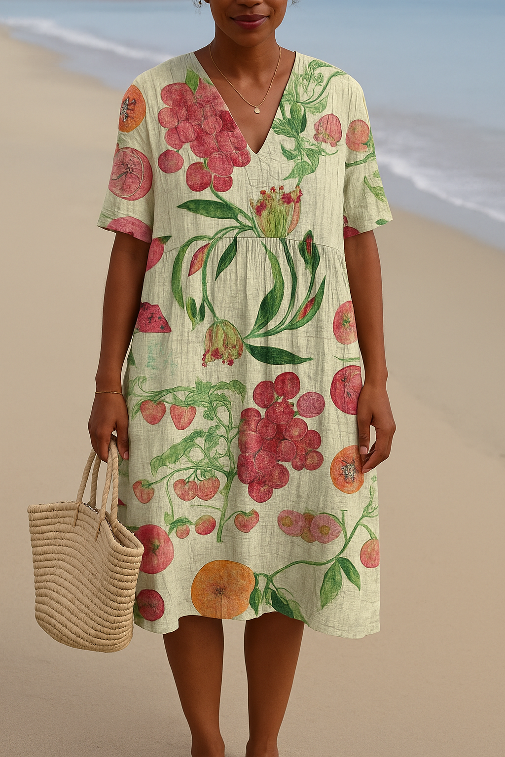 Saar™ | Vintage botanische jurk