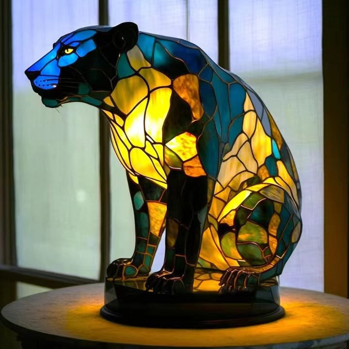 Pato – Magische panterlamp van gekleurd glas