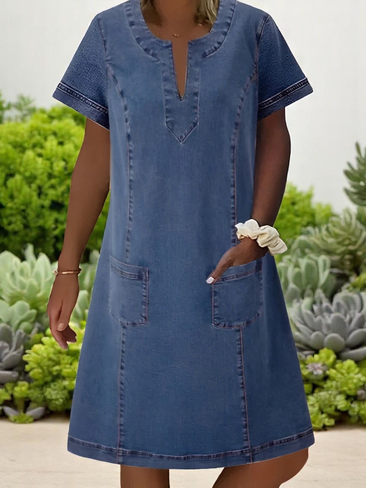 Mila™ | Zachte denimjurk met zakken