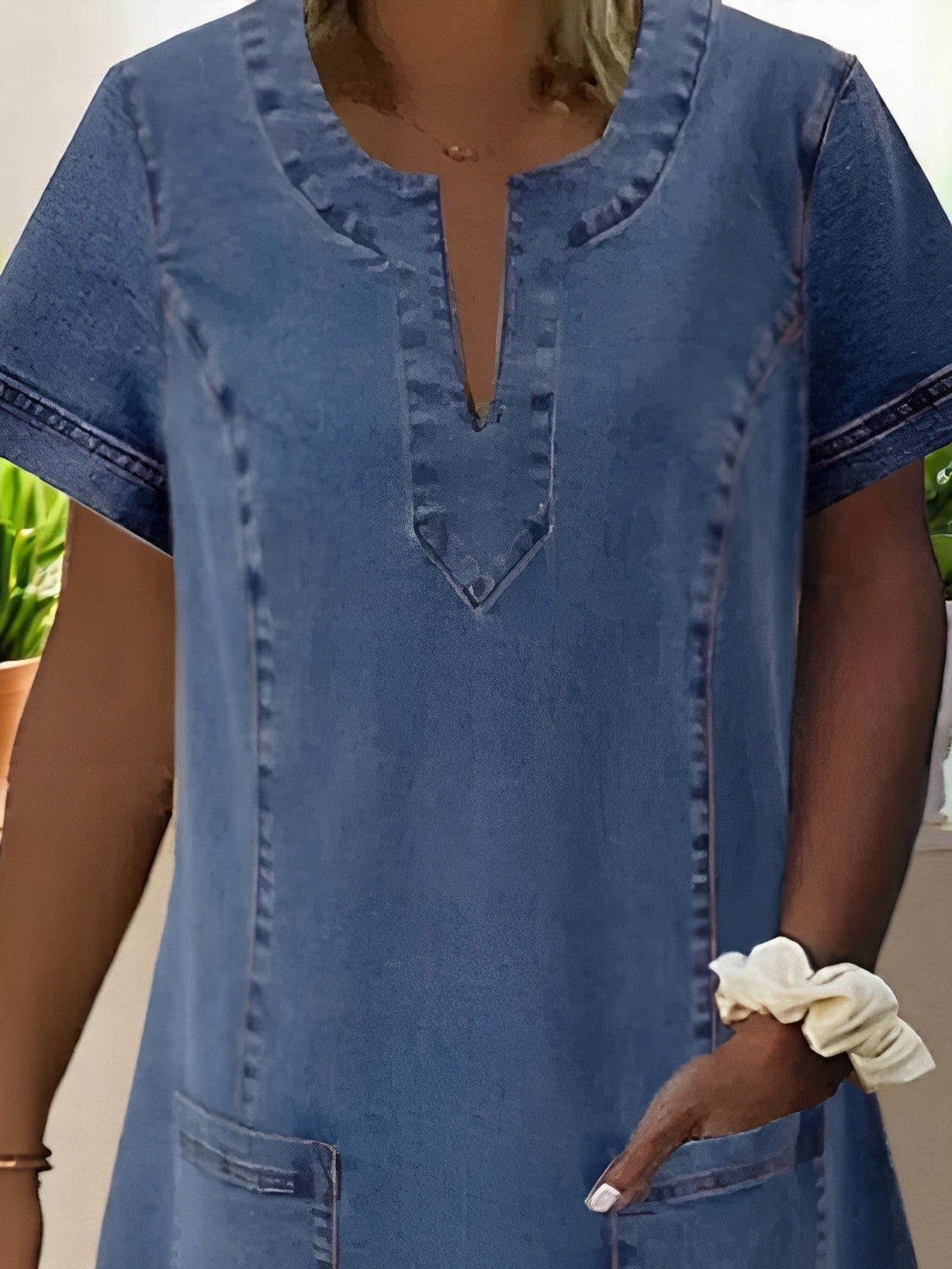 Mila™ | Zachte denimjurk met zakken