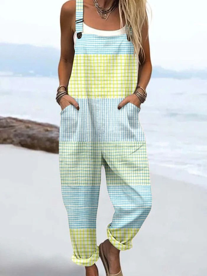 Niva™ | Pastel geruite tuinbroek