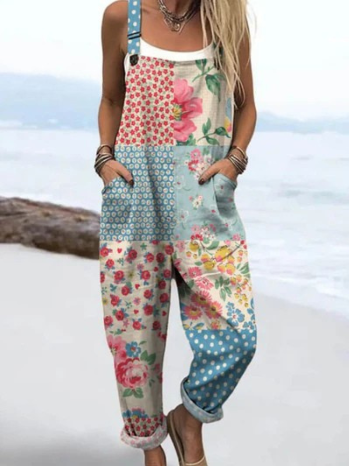 Elara™ | Vintage Patchwork Tuinbroek