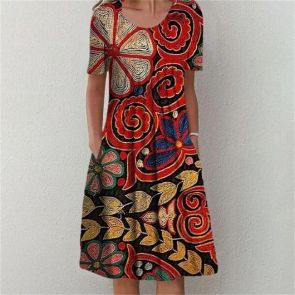 Louna™ | Moderne Patchwork Jurk