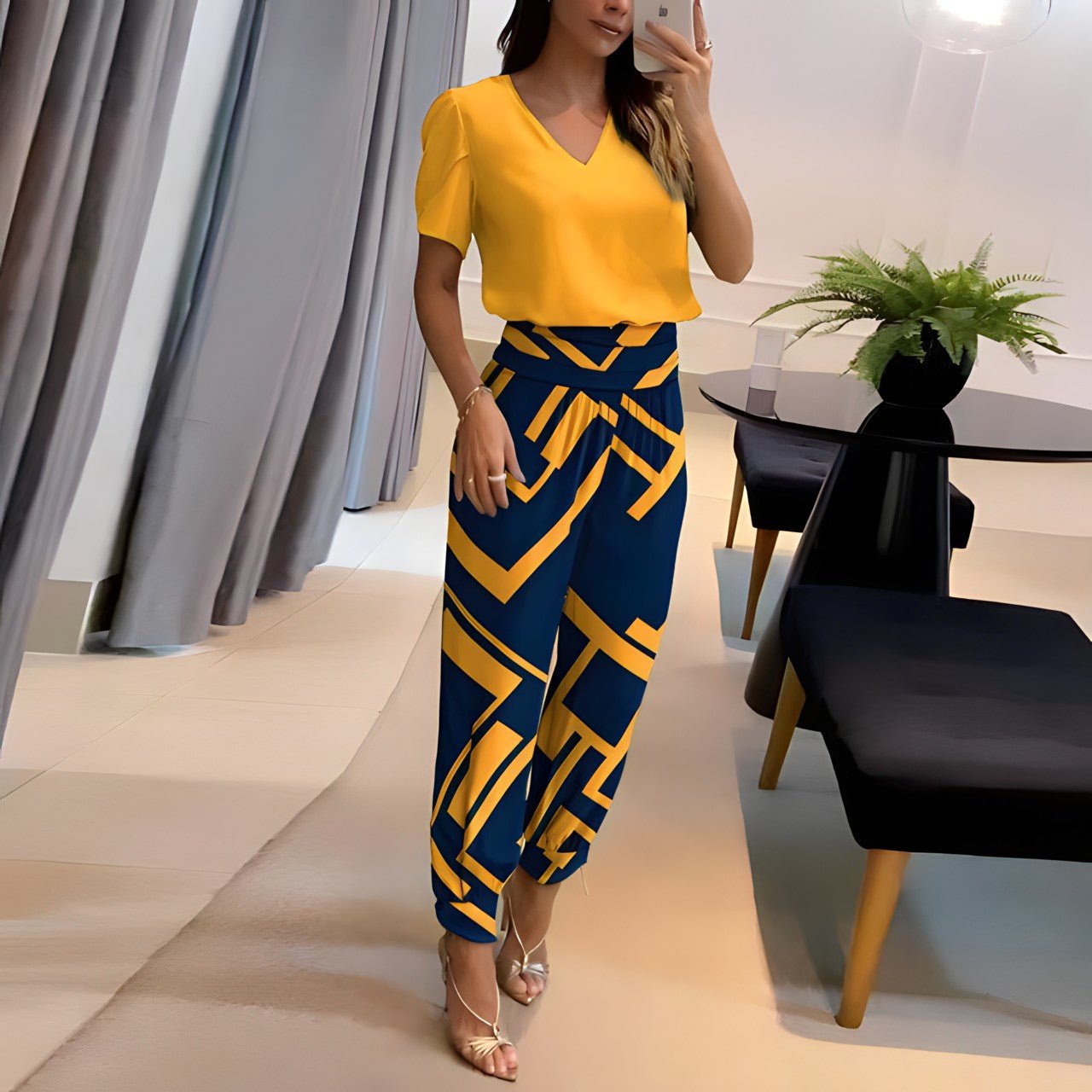 Alexandra™ | Trendy set met blouse en broek