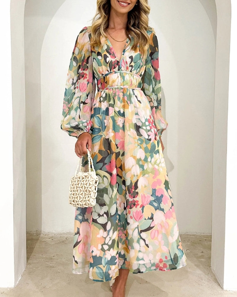 Christel™ | Elegante Bloemenprint Jurk