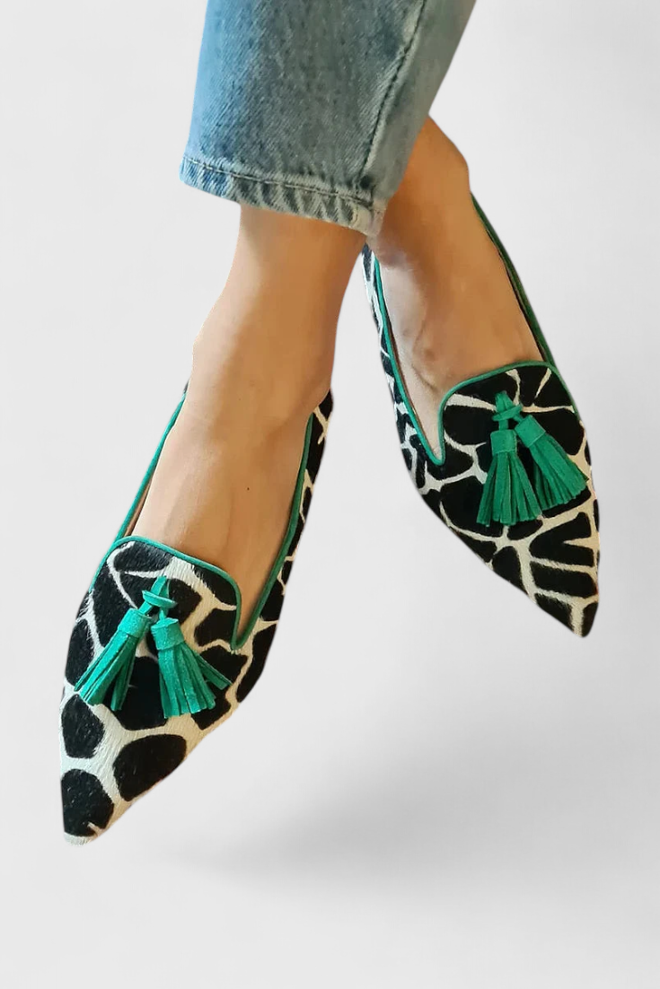 Fenna™ | Elegante Mocassins met Spitse Neus en Tweekleurig Design