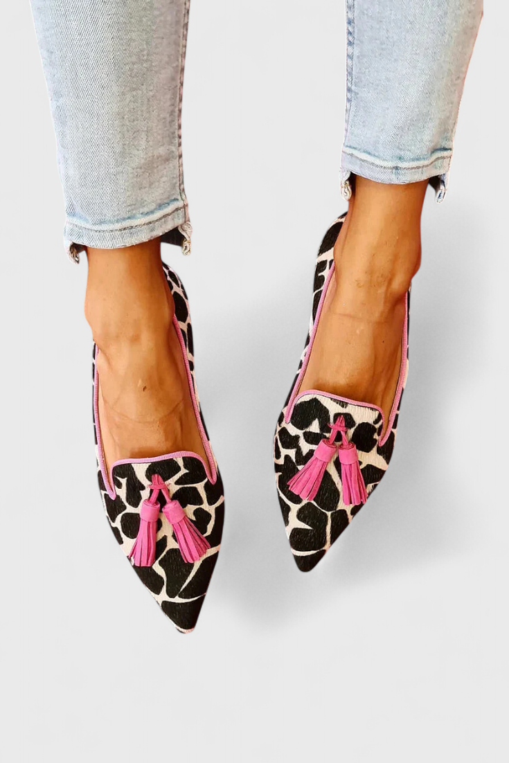 Fenna™ | Elegante Mocassins met Spitse Neus en Tweekleurig Design