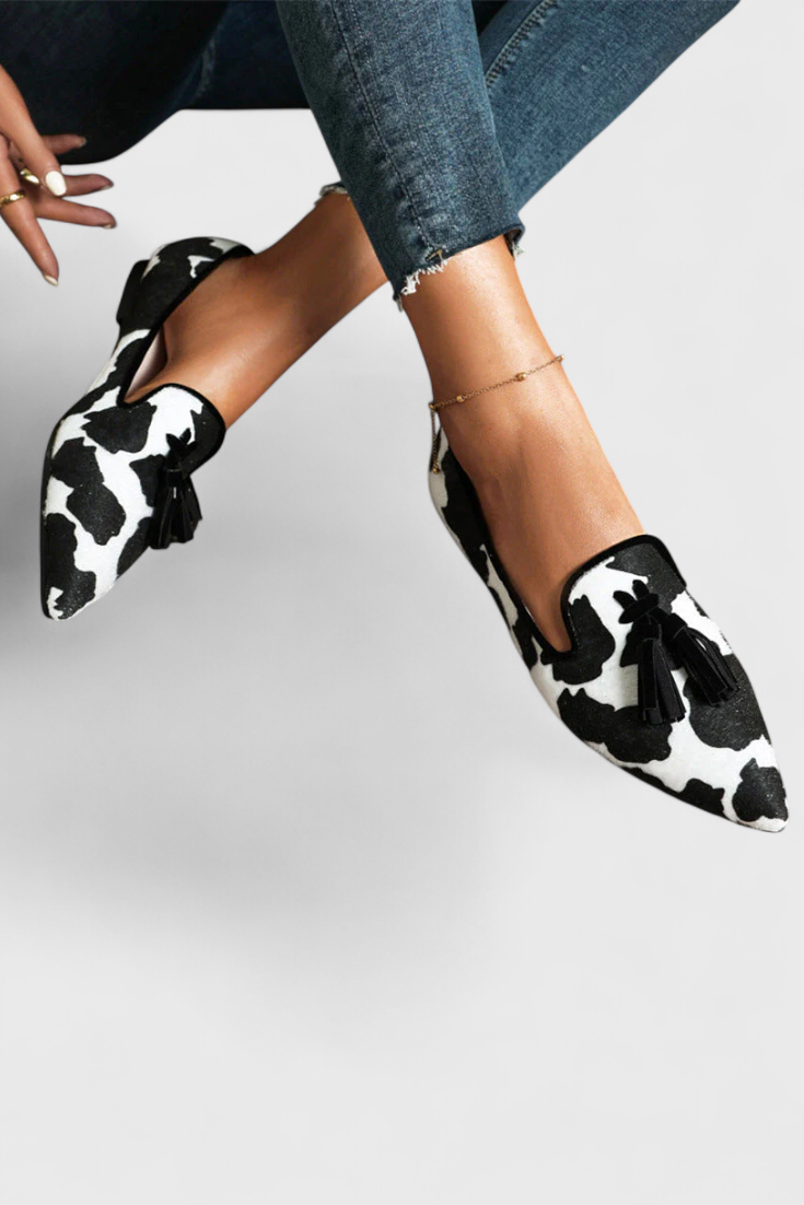 Fenna™ | Elegante Mocassins met Spitse Neus en Tweekleurig Design