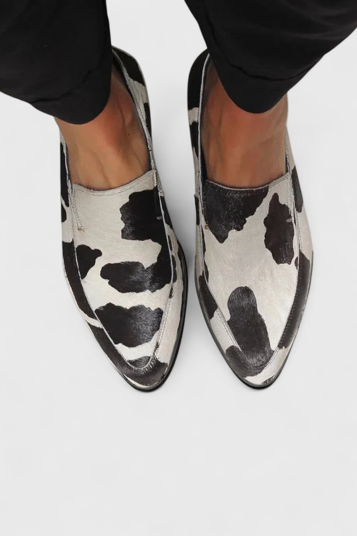 Merel™ | Elegante Mocassins met Lage Hak en Dierenprint