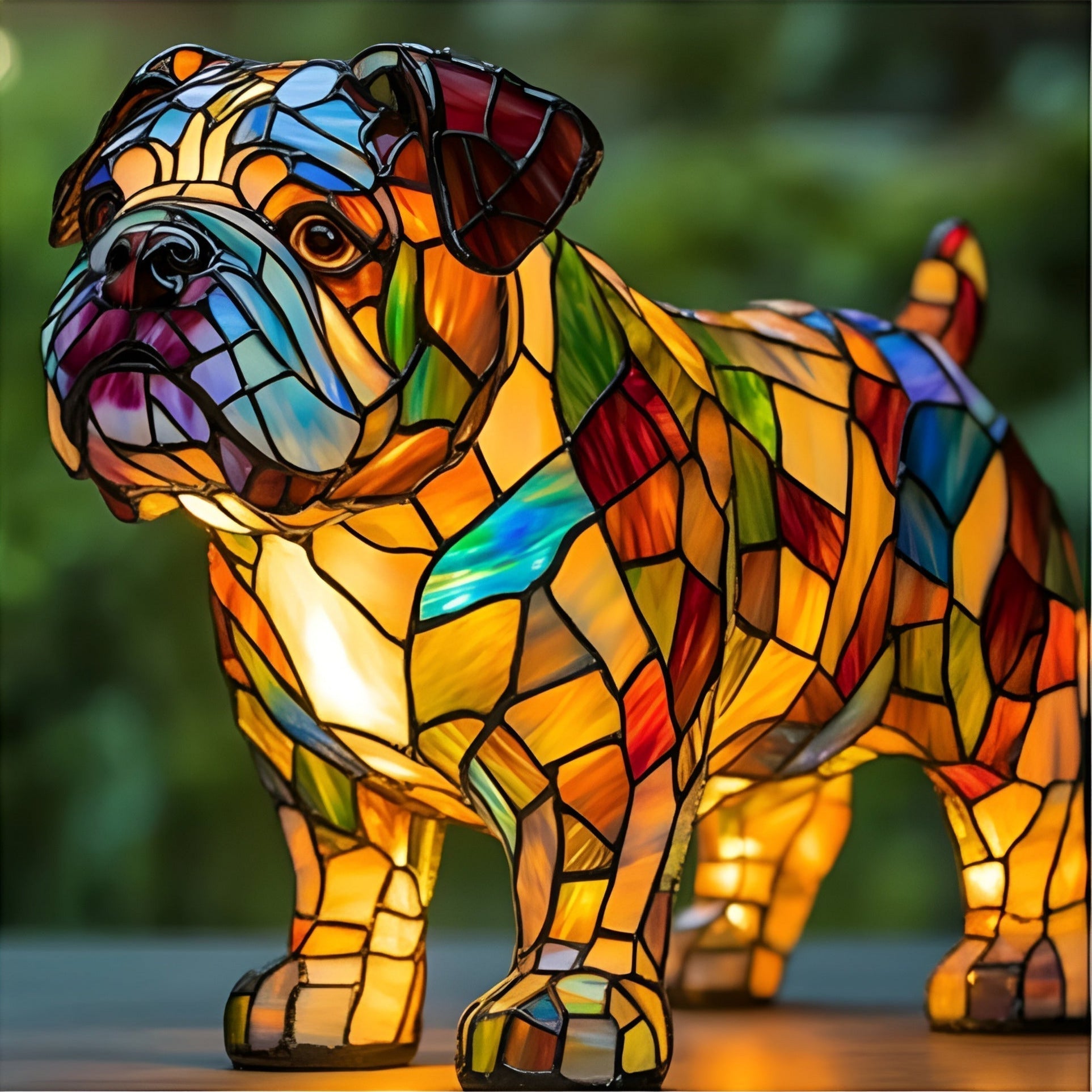 Max – Magische glas gekleurde hondenlamp
